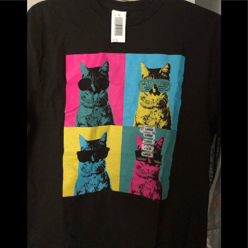 Torrid Fun cat T-shirt large new Warhol design
